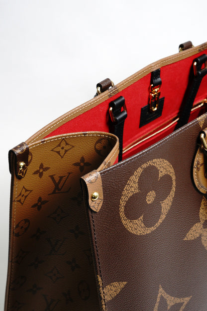 LOUIS VUITTON LV 路易威登 棕色 原花帆布 OnTheGo GM 兩用包