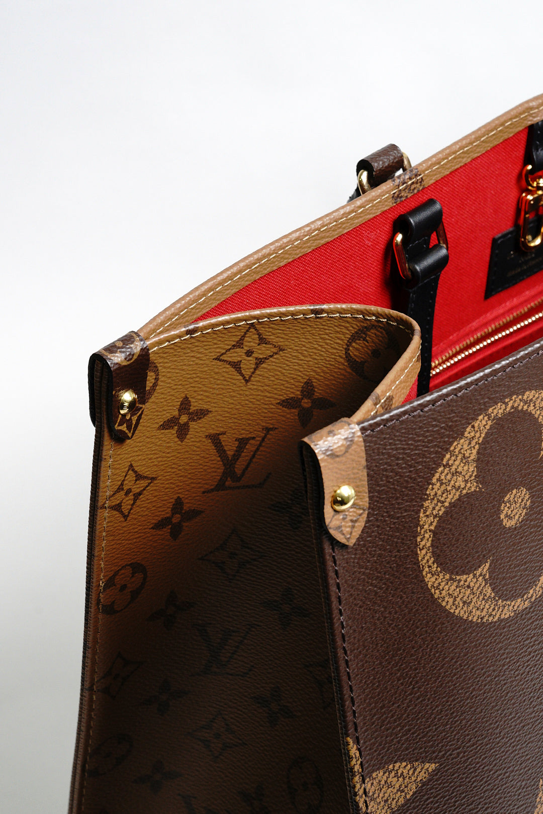 LOUIS VUITTON LV 路易威登 棕色 原花帆布 OnTheGo GM 兩用包