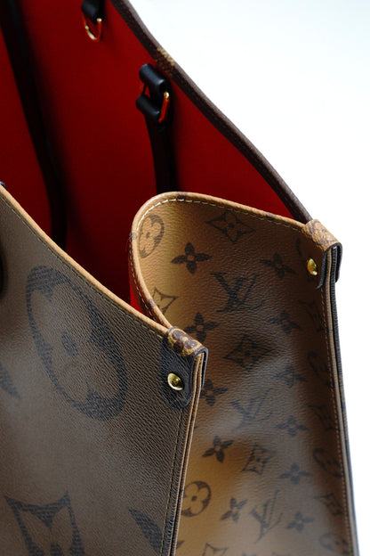 LOUIS VUITTON LV 路易威登 棕色 原花帆布 OnTheGo GM 兩用包