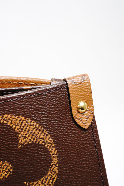 LOUIS VUITTON LV 路易威登 棕色 原花帆布 OnTheGo GM 兩用包