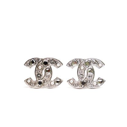 CHANEL CC LOGO 雙鑽耳環