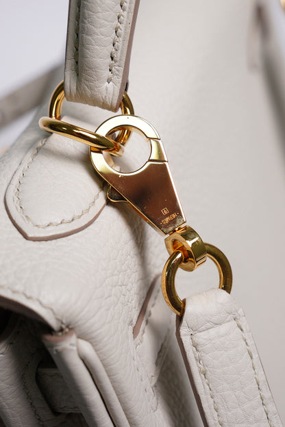 HERMÈS 愛馬仕 Kelly 25 外縫 10 奶昔白 Craie Epsom牛皮 金扣 W刻