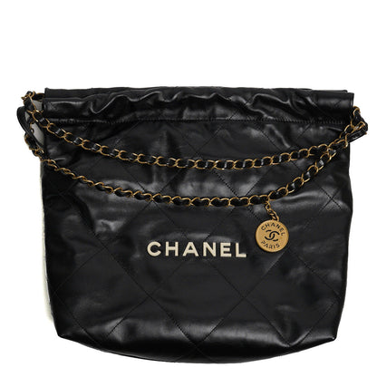 CHANEL 22 Bags 垃圾袋 小號 黑底白字
