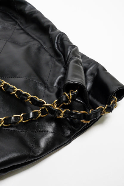 CHANEL 22 Bags 垃圾袋 小號 黑底白字