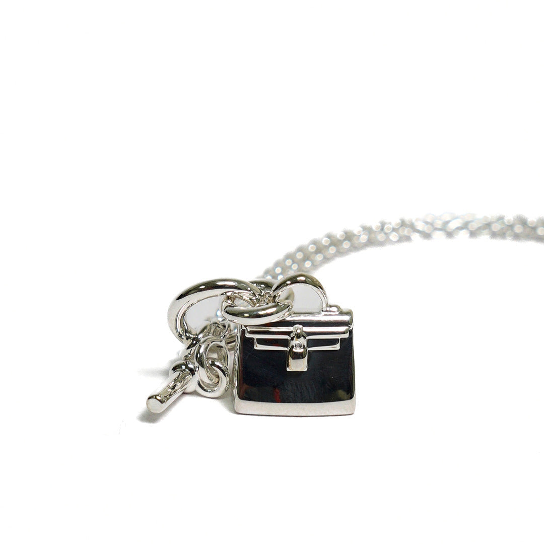 Hermes 愛馬仕 經典Amulettes Kelly包包 純銀T釦項鍊（全新）