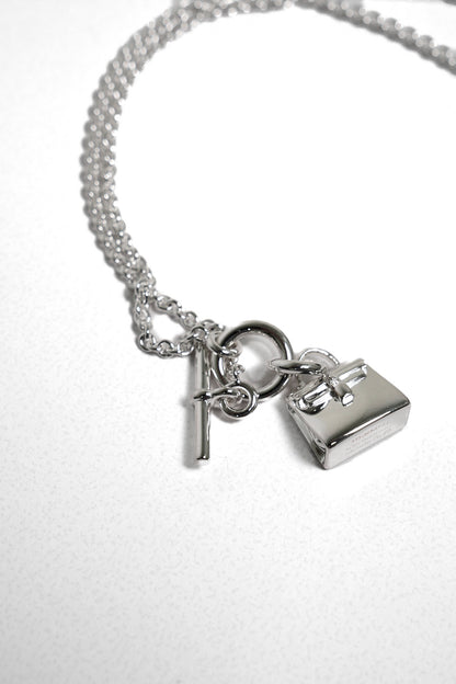 Hermes 愛馬仕 經典Amulettes Kelly包包 純銀T釦項鍊（全新）
