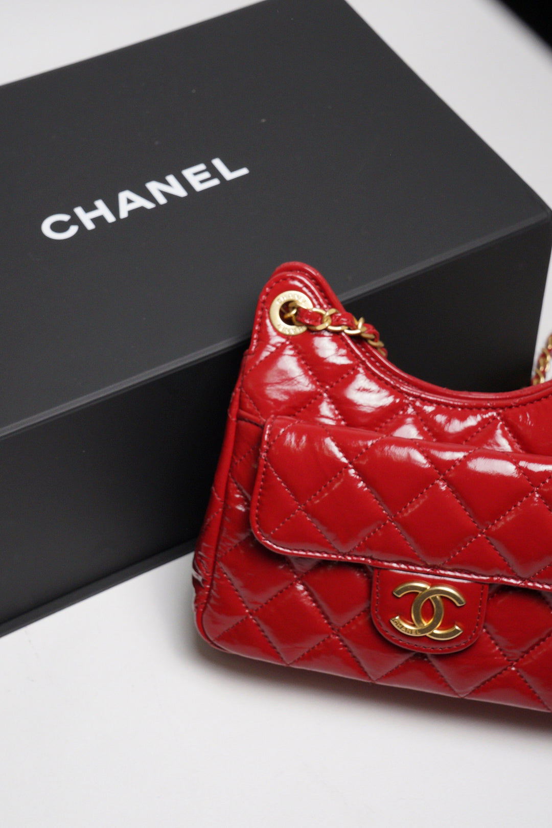 CHANEL 小號天貓/鏈條包 （紅色）