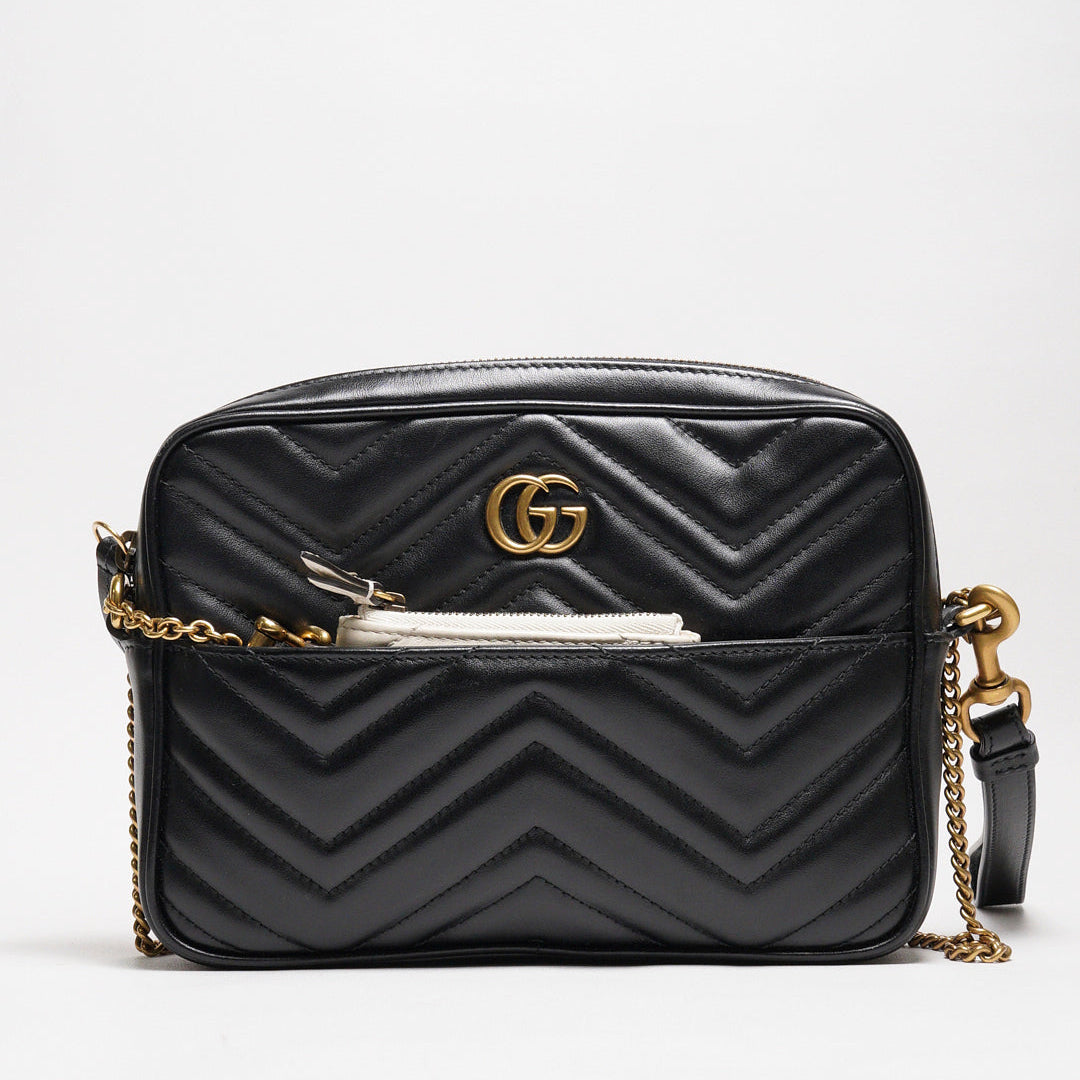 Gucci GG Marmont  皮革斜背包+手拿包+零錢包 一組3個