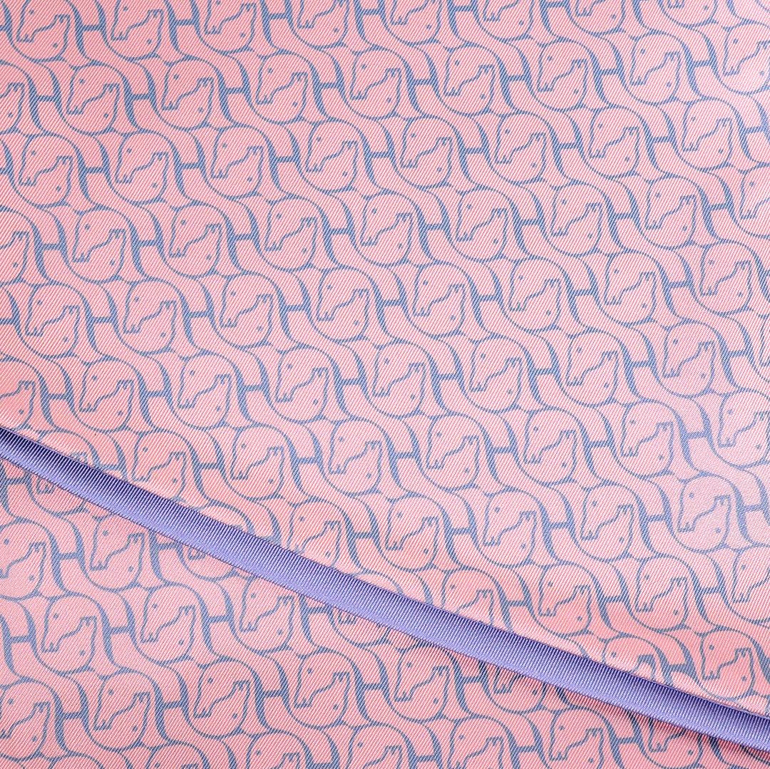 HERMES 愛馬仕 紫粉色 Maxi Twilly CAVALCADOUR 馬形圍巾