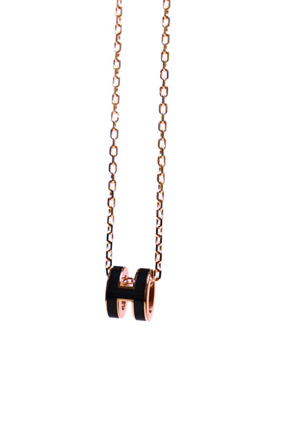 HERMES MINI POP H 黑金項鍊