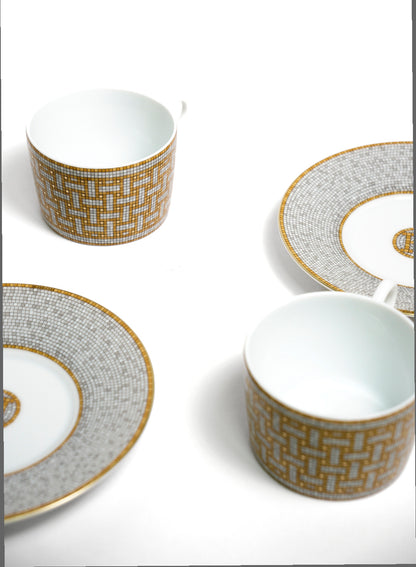 Hermes Mosaique au 24 gold茶杯與杯碟