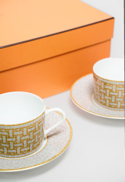 Hermes Mosaique au 24 gold茶杯與杯碟