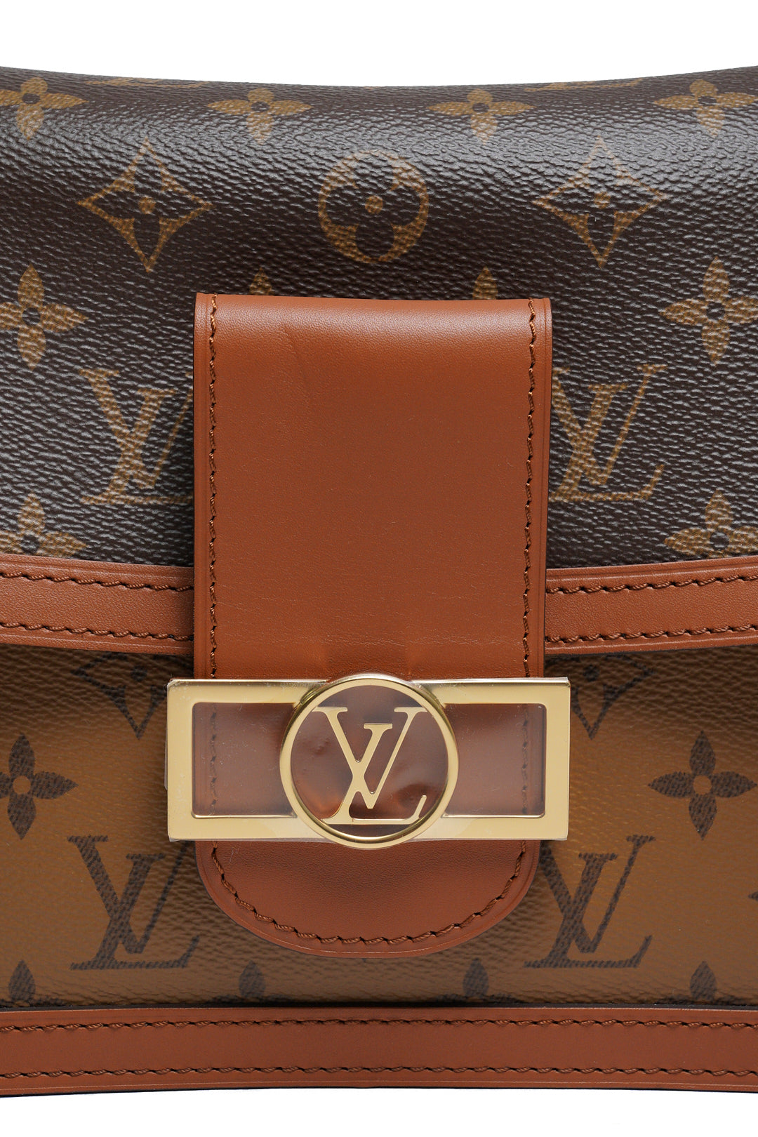Louis Vuitton DAUPHINE MM 經典印花拼接三用翻蓋鍊包斜背包