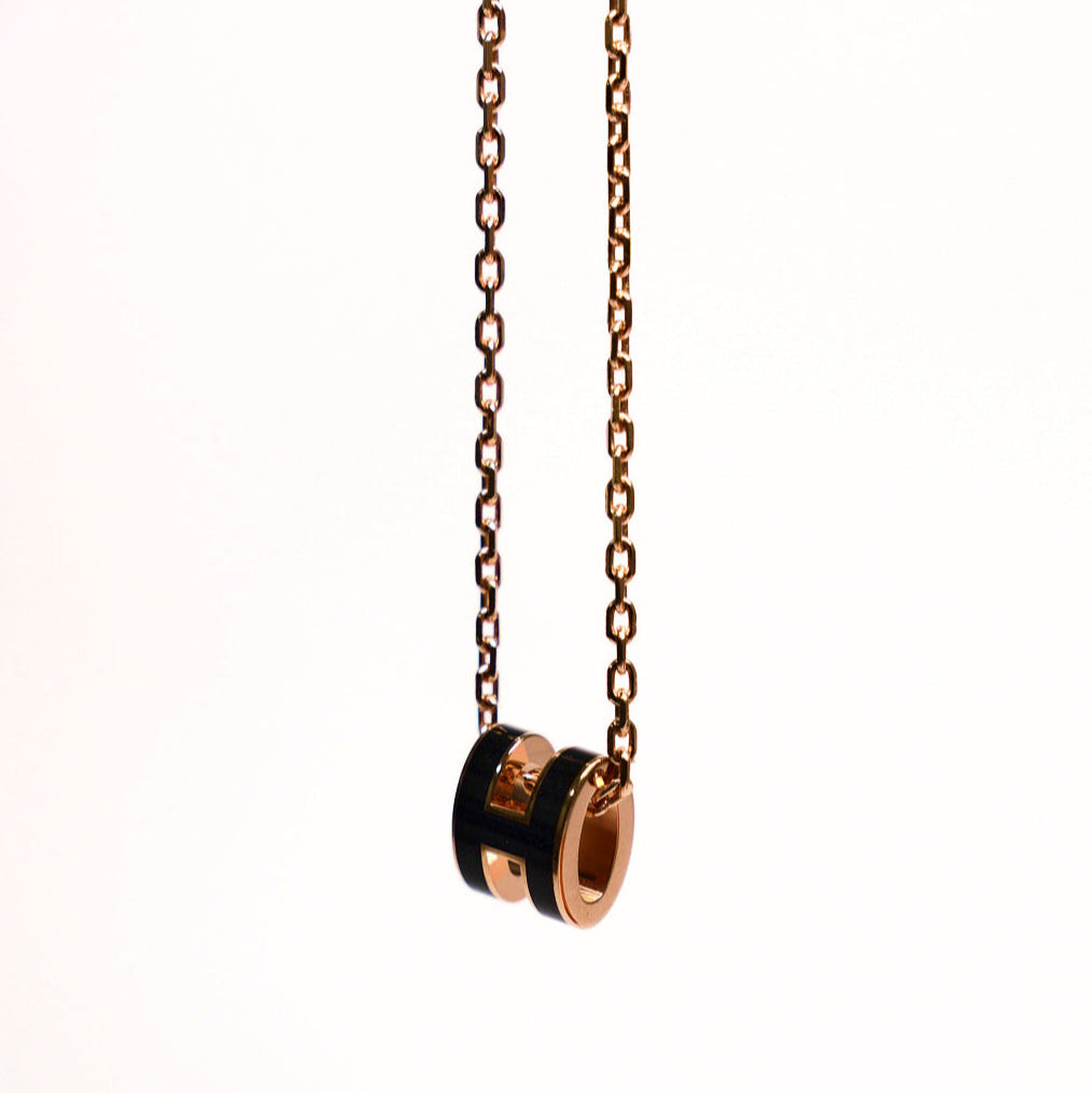 HERMES MINI POP H 黑金項鍊
