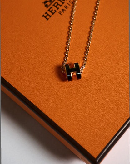HERMES MINI POP H 黑金項鍊