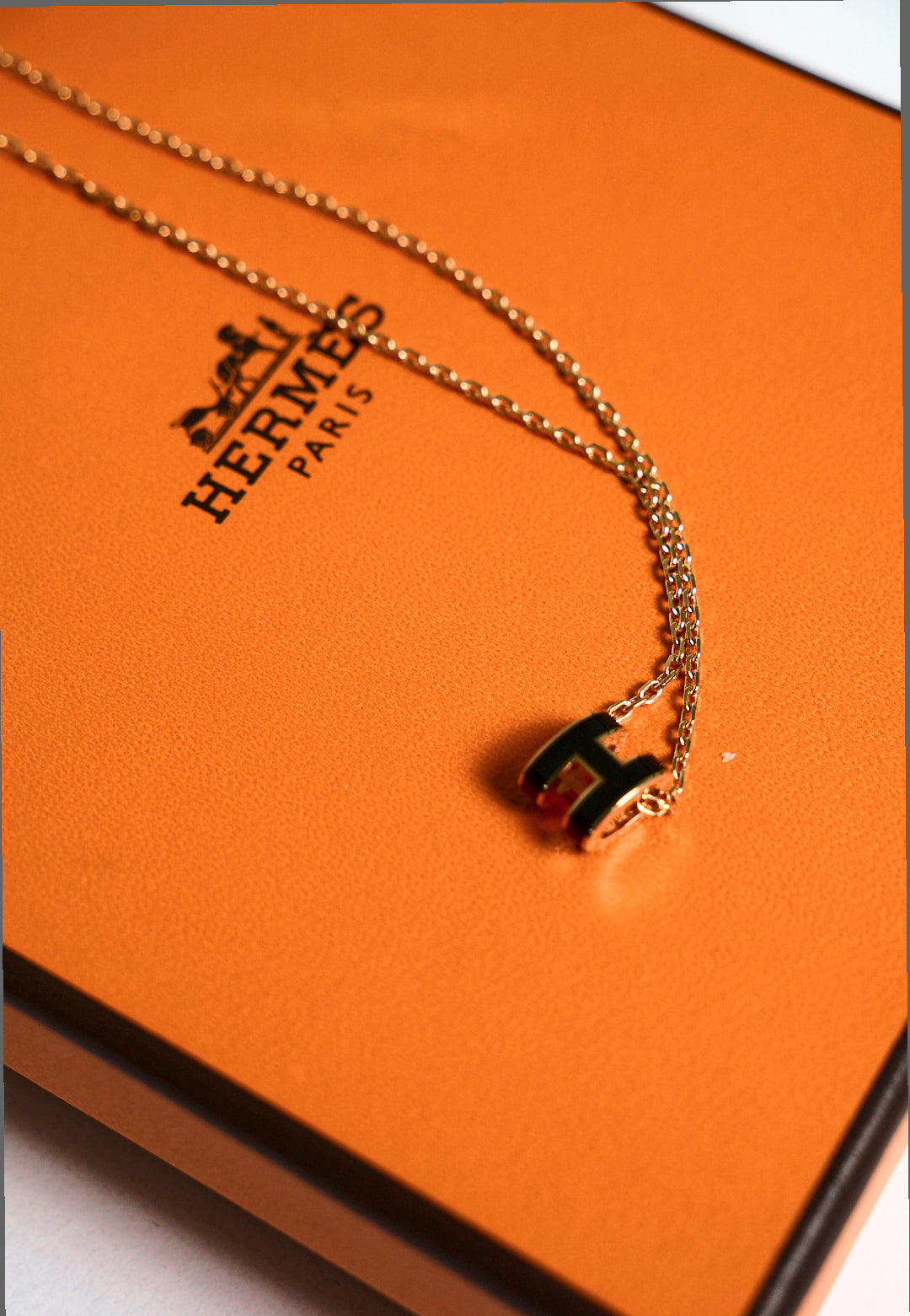 HERMES MINI POP H 黑金項鍊