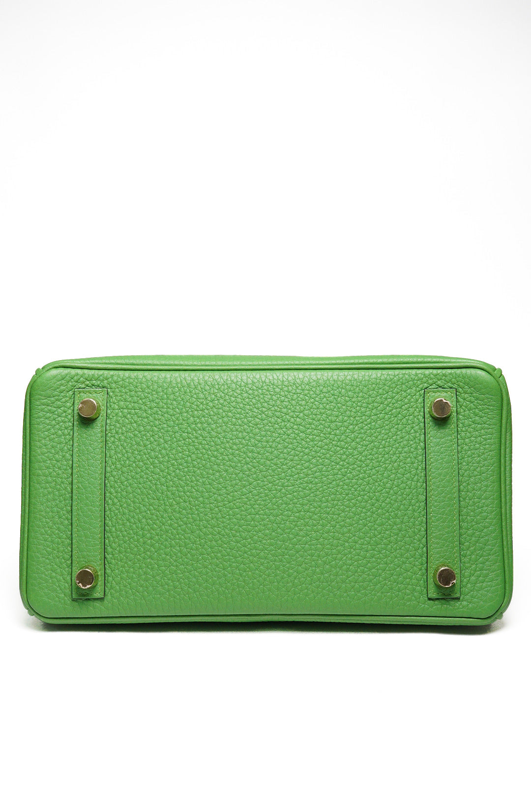 HERMES 愛馬仕 HERMÈS BAMBOU BIRKIN 25CM TOGO B刻 牛皮柏金包(1K 竹子綠/金釦)