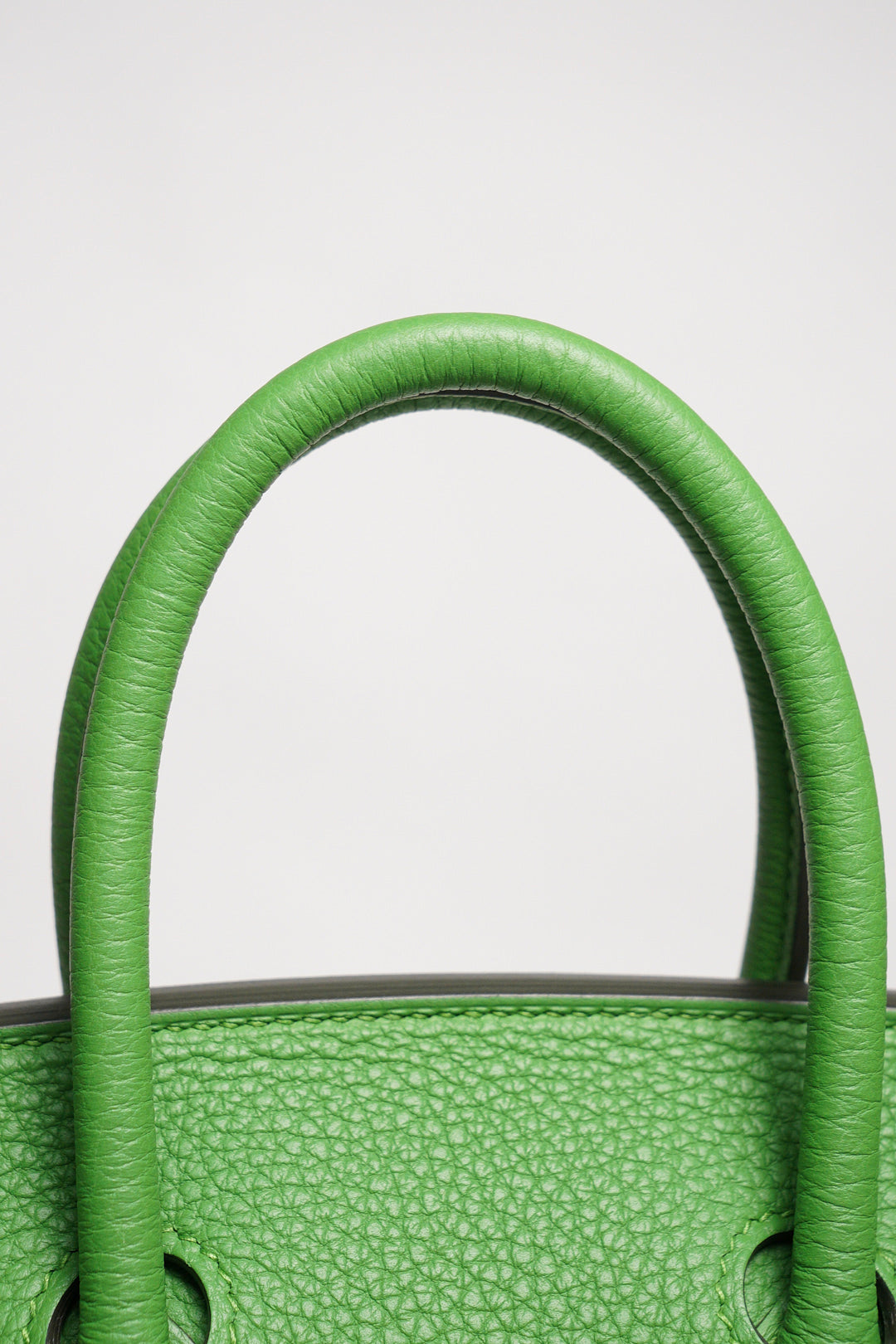 HERMES 愛馬仕 HERMÈS BAMBOU BIRKIN 25CM TOGO B刻 牛皮柏金包(1K 竹子綠/金釦)