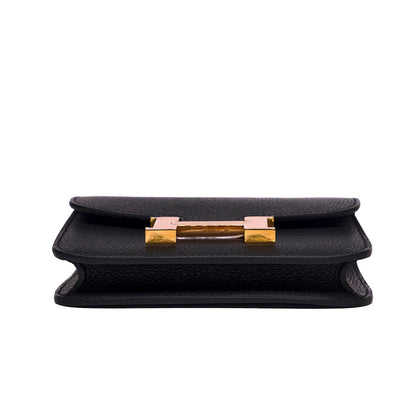 HERMES Constance Slim wallet 黑色