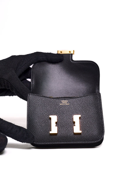 HERMES Constance Slim wallet 黑色