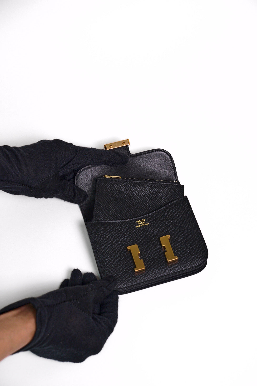 HERMES Constance Slim wallet 黑色