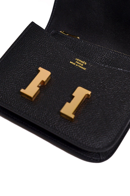 HERMES Constance Slim wallet 黑色
