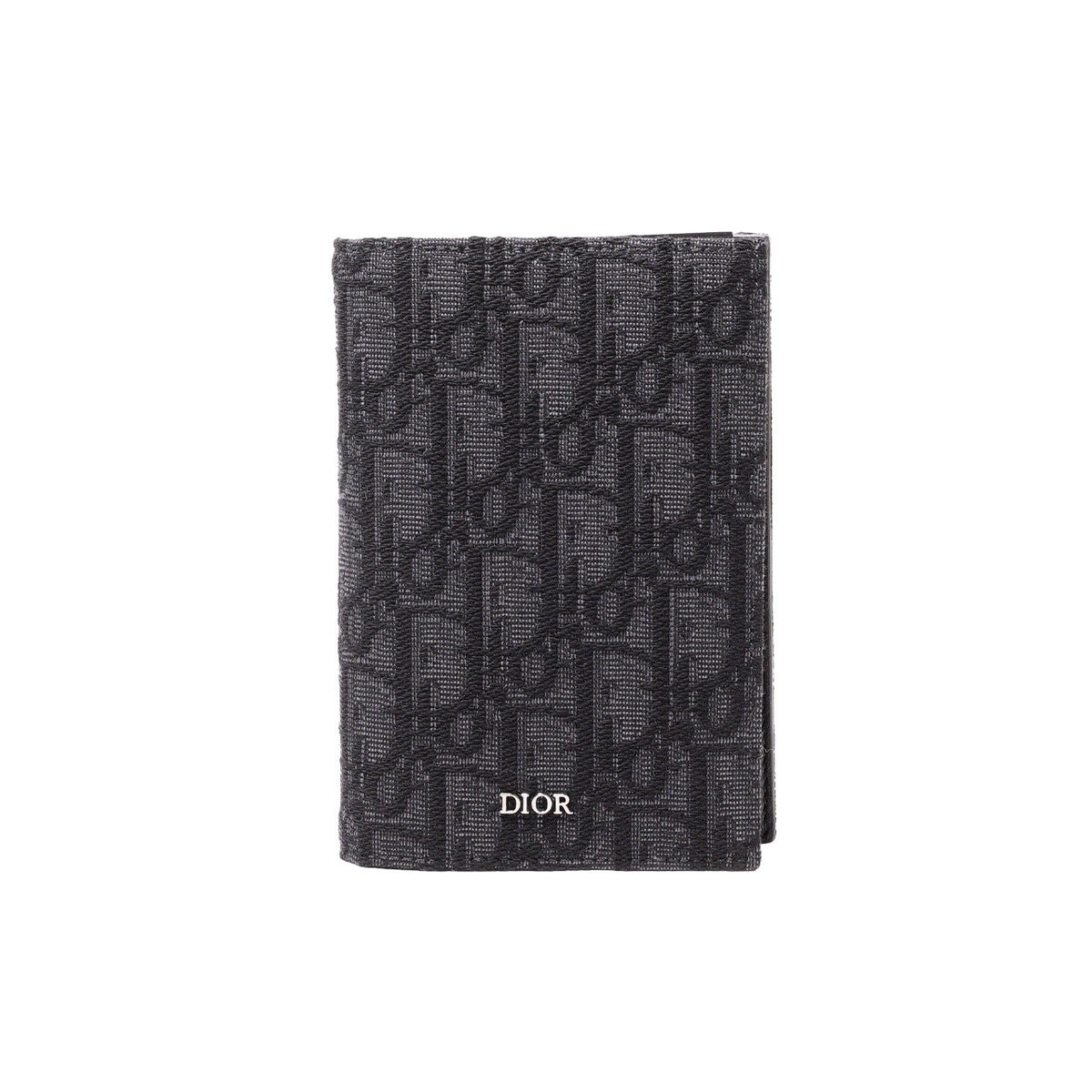 Dior Oblique 黑色緹花對折皮夾