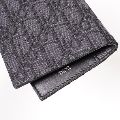 Dior Oblique 黑色緹花對折皮夾
