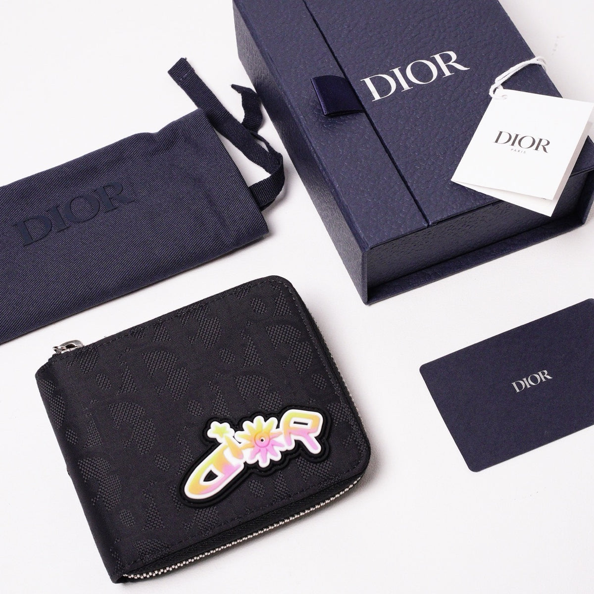 Dior & Lewis Hamilton限量聯名黑色拉鏈短夾