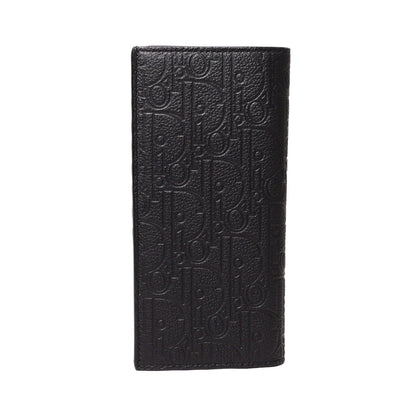 Dior Oblique 黑色緹花對折長夾
