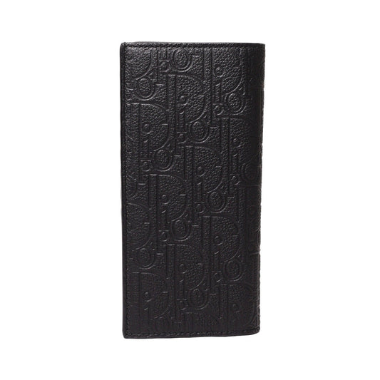 Dior Oblique 黑色緹花對折長夾