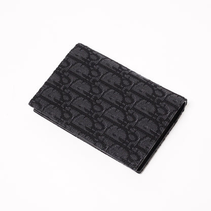 Dior Oblique 黑色緹花對折皮夾