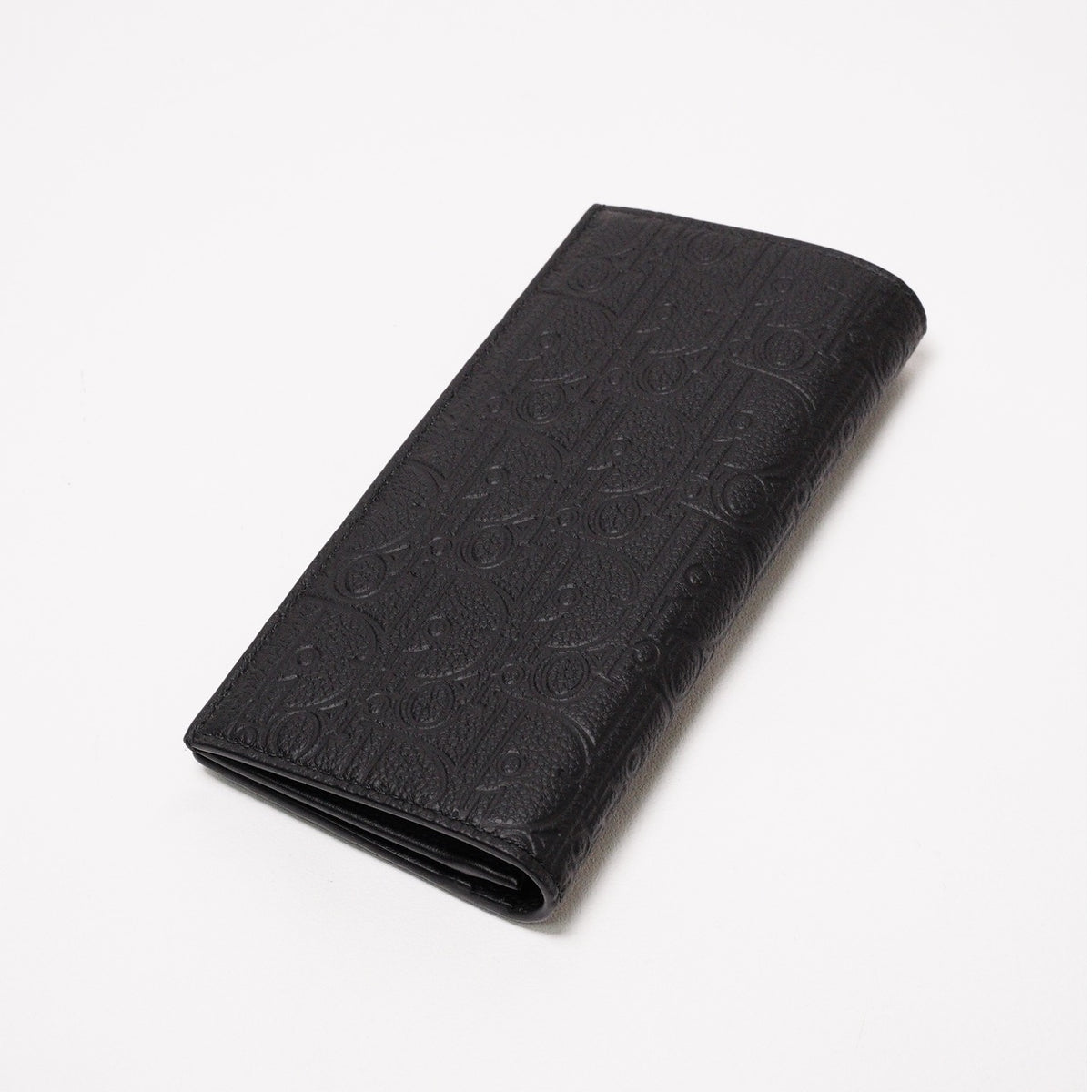 Dior Oblique 黑色緹花對折長夾