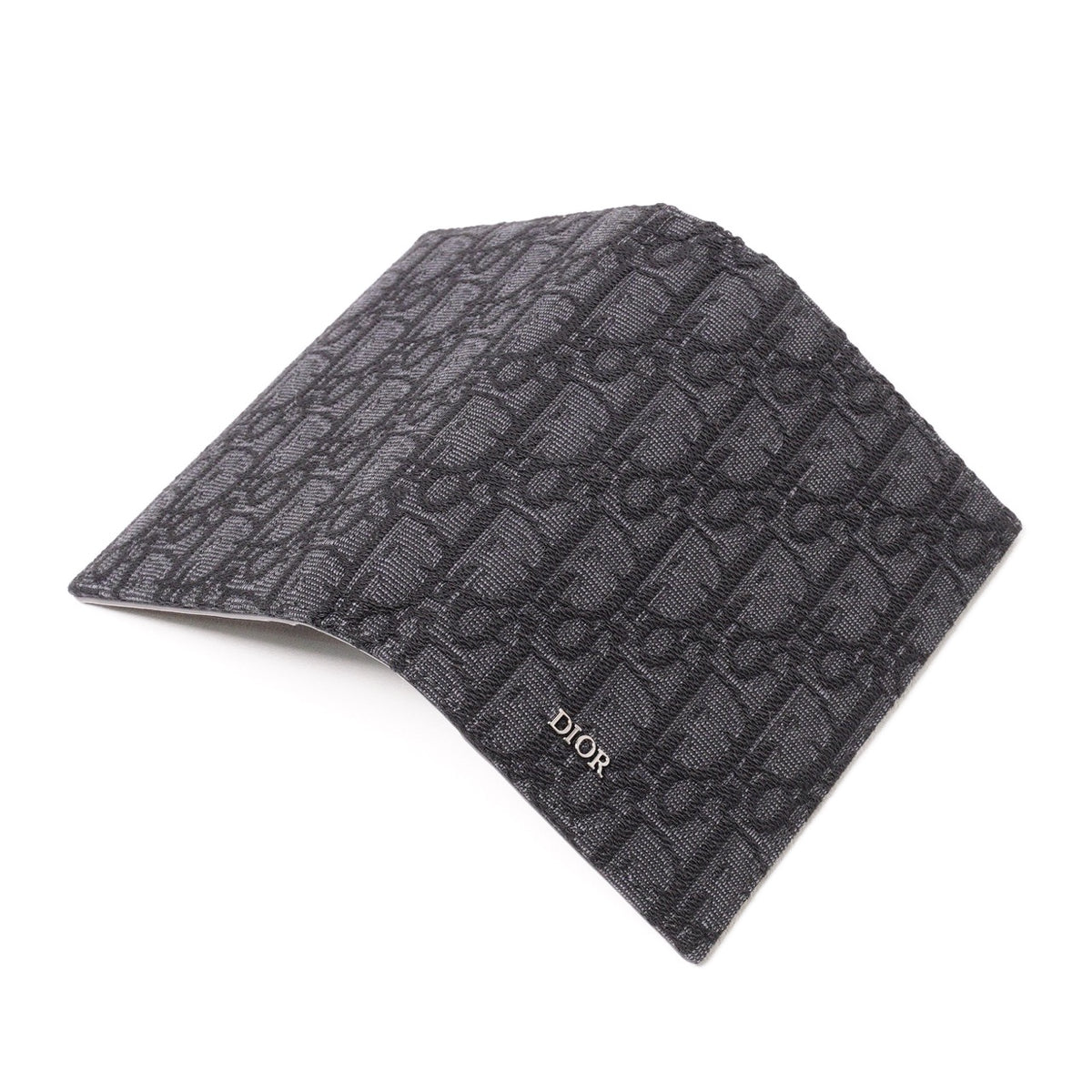 Dior Oblique 黑色緹花對折皮夾