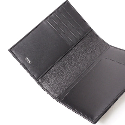 Dior Oblique 黑色緹花對折皮夾