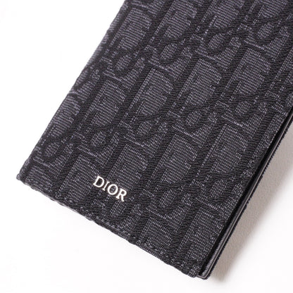 Dior Oblique 黑色緹花對折皮夾