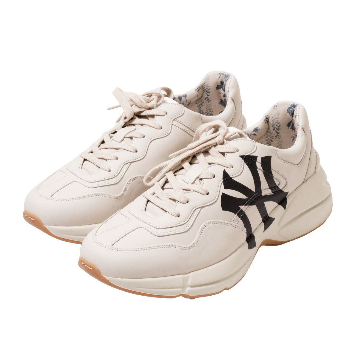 Gucci Rhyton NY Yankees 印花運動老爸鞋 米白色