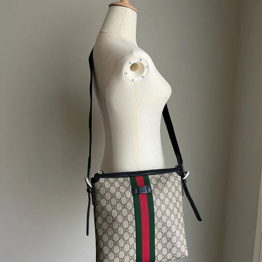 Gucci GG Supreme 老花郵差包男士款