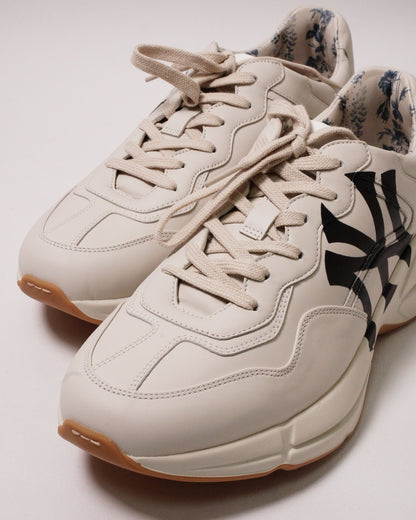 Gucci Rhyton NY Yankees 印花運動老爸鞋 米白色