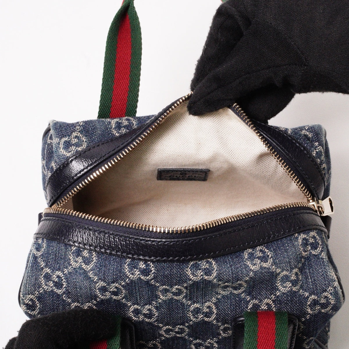 GUCCI 經典Ophidia系列 牛仔布手提肩背兩用包