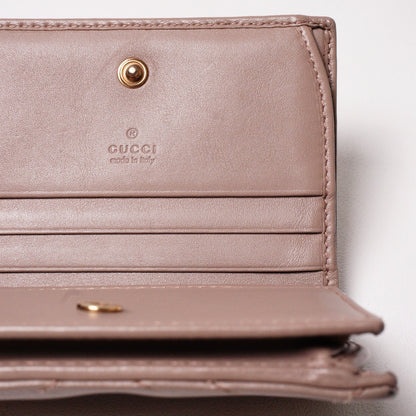 Gucci GG Marmont 裸粉色短夾
