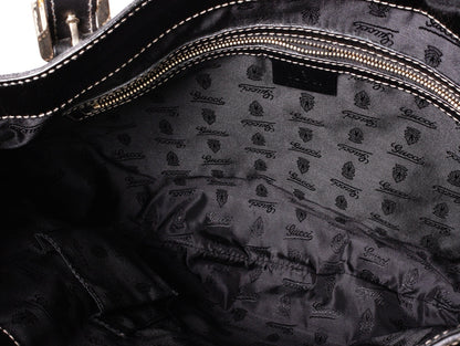 Gucci Britt Dialux 黑色漆皮雙G大Logo肩背包