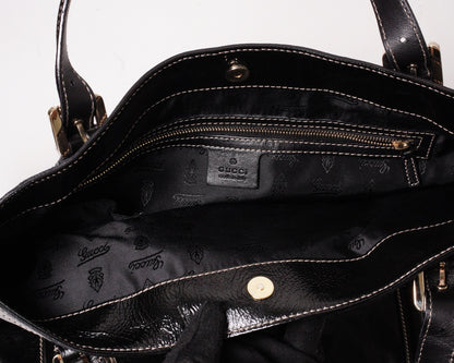 Gucci Britt Dialux 黑色漆皮雙G大Logo肩背包