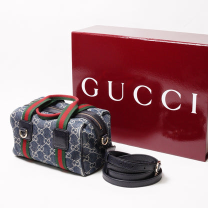 GUCCI 經典Ophidia系列 牛仔布手提肩背兩用包