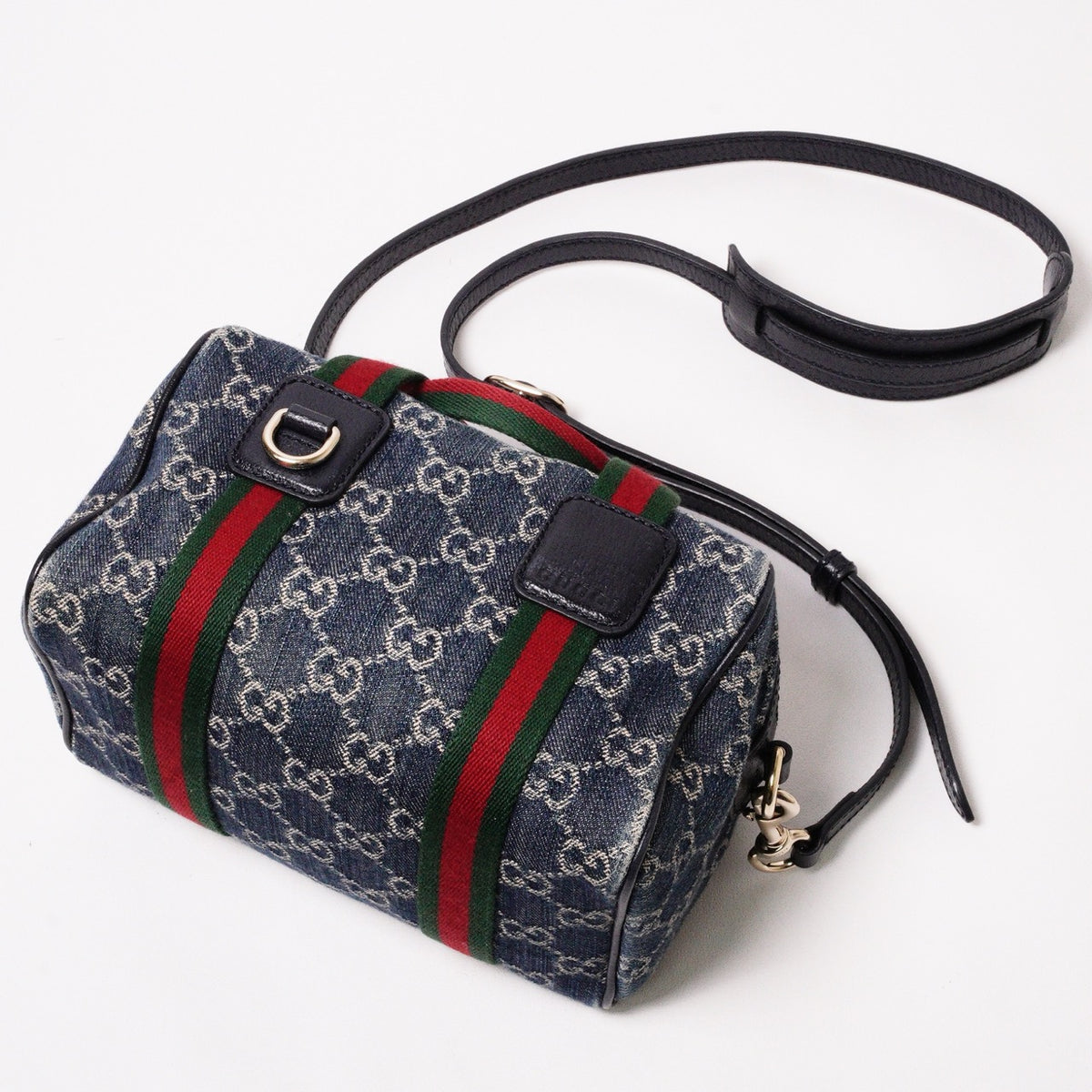 GUCCI 經典Ophidia系列 牛仔布手提肩背兩用包