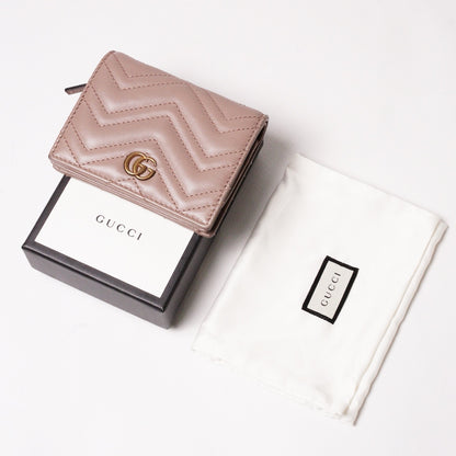 Gucci GG Marmont 裸粉色短夾