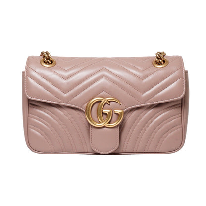 Gucci GG Marmont 裸粉色肩背斜背包