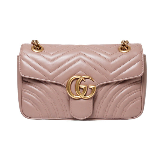 Gucci GG Marmont 裸粉色肩背斜背包