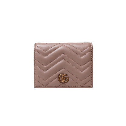 Gucci GG Marmont 裸粉色短夾