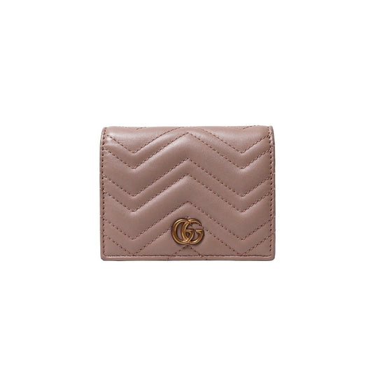 Gucci GG Marmont 裸粉色短夾